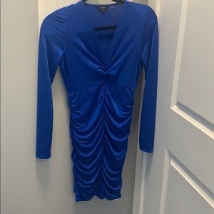 Long sleeve blue dress